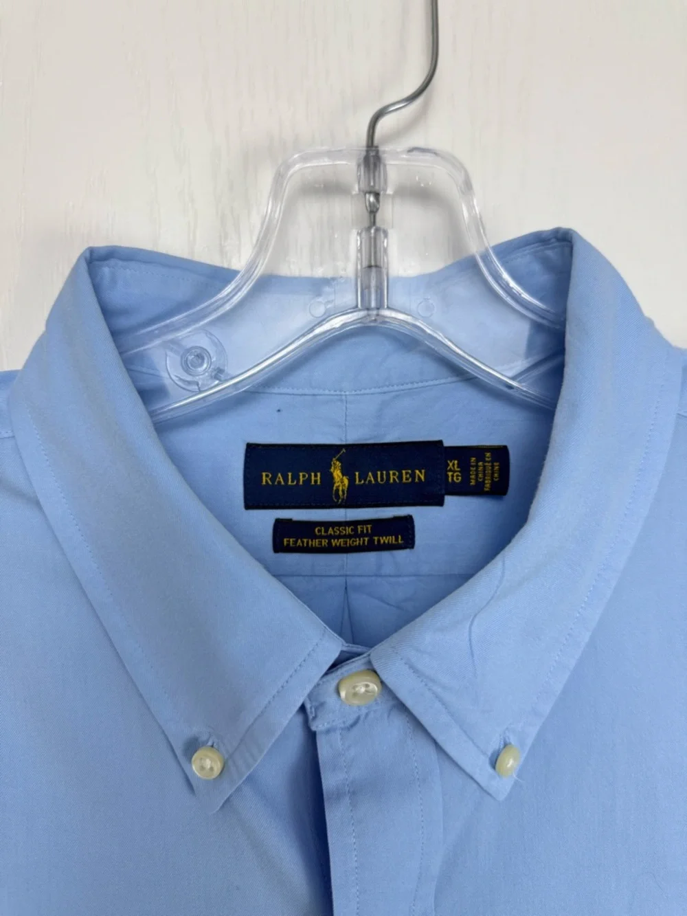 SOLD Ralph Lauren Classic Fit Featherweight Twill Short Sleeve Shirt Sz XL Blue - Picture 7 of 11